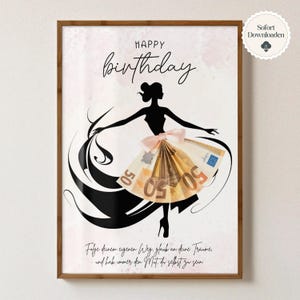 Birthday gift 30th birthday cash gift voucher wife girlfriend daughter money wrapping gift gift idea PDF instant download