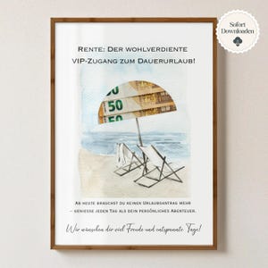 Cadeau de retraite en espèces imprimable | Affiche de retraite PDF | Idée de cadeau de retraite amusante | Téléchargement numérique Adieu collègues