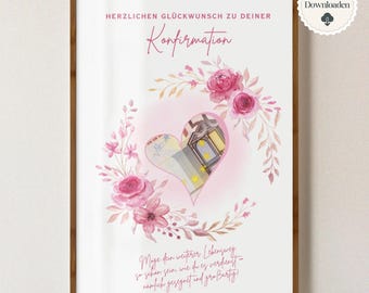 Personalized money gift for confirmation | DIY confirmation gift money | Creative gift for girls, daughters | PDF Digital A4