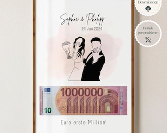 Wedding money gift | Personalized wedding gift | DIY money gift idea | Wedding gifts money | Digital PDF download