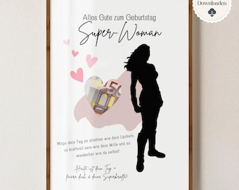 Birthday gift Birthday cash gift voucher wife girlfriend daughter money wrapping gift gift idea PDF instant download