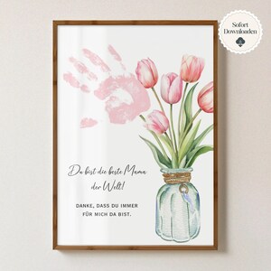 Regalo para mamá, regalo de cumpleaños para mamá, regalo para mamá de niño, impresión digital para imprimir, póster de bricolaje de regalo del Día de la Madre