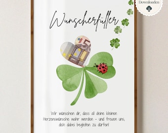 Birthday cash gift | creative last-minute birthday cash gift | original DIY gift crafting | Instant download PDF A4 digital