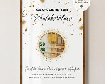 Geldgeschenk Schulabschluss Glückwunsch Schulabschluss 2025 Geschenk Schulabschluss Geschenkidee Last Minute Schulabschluss