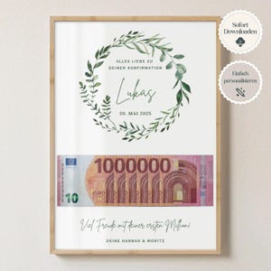 Money gift for confirmation girl/boy – confirmation gift personalized – gift idea church youth consecration money packaging