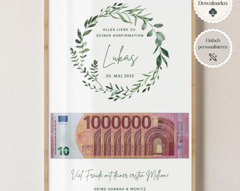 Money gift for confirmation girl/boy – confirmation gift personalized – gift idea church youth consecration money packaging