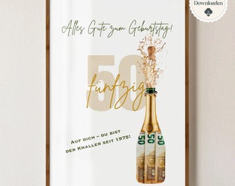 Regalo de 50 cumpleaños, regalo de 50 cumpleaños, regalo en efectivo para un cumpleaños importante, dar dinero, regalo de cumpleaños para hombres y mujeres, PDF digital