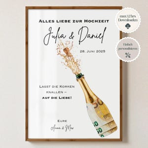 Wedding cash gift, personalized wedding gift, wedding poster, wedding cash gift, digital cash gift, bridal couple