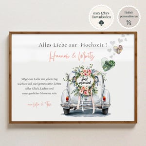 Regalo de dinero para boda, póster de boda, regalo creativo DIY, regalo para novios, dinero para regalo de boda, descarga instantánea de último minuto
