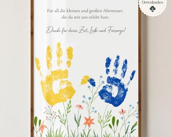 Farewell gift kindergarten, teacher gift, daycare farewell, thank you, childminder, DIY gift, gift idea, instant download