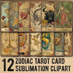 Karta Tarota Zodiaku Sublimacja Clipart PNG, Tarot PNG, Horoskop PNG, Niebiański png, Gwiazdozbiór png, Gwiazdy png, Astrologia png, Cyfrowy