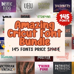 145 Amazing Cricut Font Bundle, Instant Download, Wedding Fonts Bundle, Handwritten Fonts, Calligraphy Font, Script Fonts, Cursive Fonts SVG