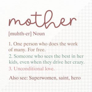 Mother SVG PNG EPS Digital File, Digital Download, Cut File, Sublimation Design, Mother&#39;s Day Svg, Mother Definition, Cricut File Svg