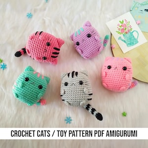 Mothers Day Cat Crochet Pattern, Little Cat Crochet Pattern, Cat Loaf Amigurumi Crochet Pattern Bundle, Digital PDF files in English