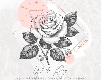 Paquete minimalista de flores de nacimiento del zodíaco PNG, tatuaje SVG (descarga digital)