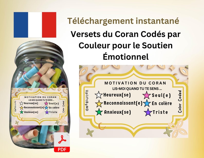 Quran Verse Emotional Support
Islamic Inspirational Jar
Daily Quran Reminder
Spiritual Upliftment Gift
Islamic Gift for Healing
Quranic Quotes Jar
Motivational Quran Cards
French Read Me When, French Quran Verses, French Islamic Jar Read Me, French Quran Jar, French Islam Quran