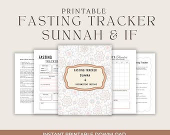 Printable Fasting Journal Tracker: Sunnah & Intermittent Fasting (PDF Download)