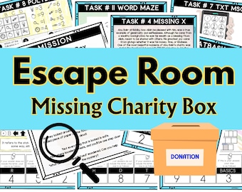 Islamic Escape Room Game: Missing Charity Box, Ages 10-12 (Digital Download)