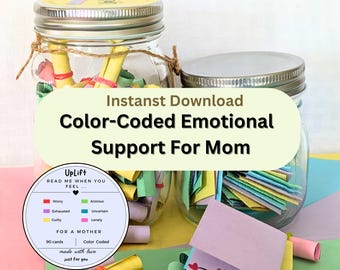 Emotional Support Cards for Moms: Color-Coded Inspiration (PDF Download)