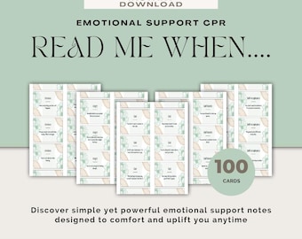 Emotional Support Cards: Anxiety & Self-Care Notes (Printable PDF Download