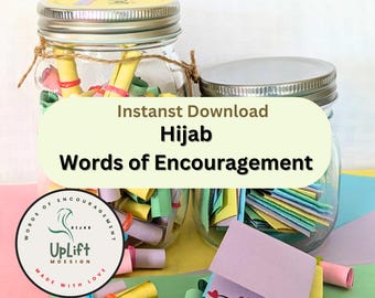 Hijab Inspiration Notes: Encouragement Quotes, Printable Cards (PDF)