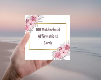 Motherhood Affirmation Cards: Floral Self-Care Gift for Moms (Digital Download)