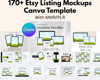 Etsy Listing Mockup Templates: 170+ Editable Canva Designs (PLR + MRR)
