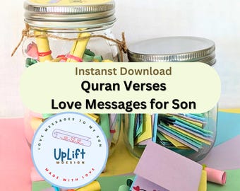 Quran Verse Love Messages Jar: Islamic Gift for Son (PDF Download)
