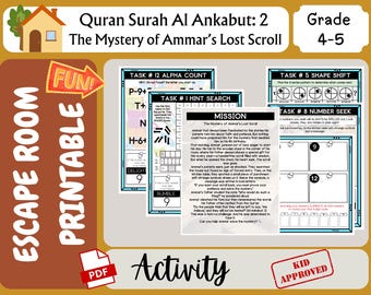Quran Escape Room Activity | Islamic Printable Puzzles (Ages 10-12)