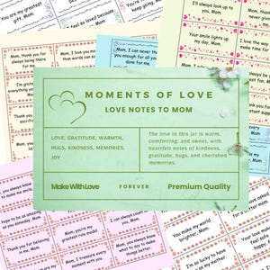 Druckbare Nachrichten für Mama, Mutters Liebesglas, personalisiertes Geschenk für Mama, Liebesnotizen für Mama, emotionale Unterstützung für Mütter, Muttertagsgeschenk