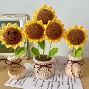 Handmade Crochet Sunflower in Pot - Emotional Support Plant & Perfect Gift for Friends
