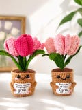 Gift for a Coworker - Emotional Support Gift - Crochet Sunflower, Forget-Me-Not - Work Colleague Gift product logo