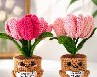 Geschenk für einen Mitarbeiter - Geschenk zur emotionalen Unterstützung - Häkeln Sonnenblume, Vergissmeinnicht - Arbeitskollegen Geschenk