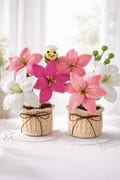 Crochet Lily Flower: Handmade Forever Flower Gift in Vase or Pot – Long Distance Gift for Her - Artificial Floral Home Decor product logo