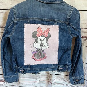 One of a Kind Upcycled Disney Minnie Mouse Denim Jean Jacket Kids Girls Size 12 XL GAP Brand Disneyland Disney World Vacation Gift Cute