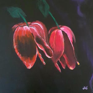 Noche de tulipanes. Cuadro original con pinturas acrílicas de alta calidad en un solo ejemplar.