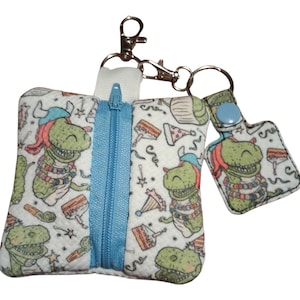 Party Animal Zipper Coin Pouch & Quarter Keeper Set – Fun Gift for Aldi Shoppers, Bag Charm, Stocking Stuffer, Matching Fabric Set