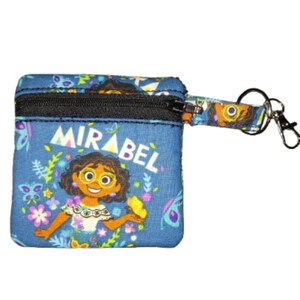 Encanto Mirabel Coin Pouch: Upcycled Fabric Small Bag with Clip