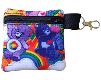 Care Bears Coin Pouch – Repurposed Fabric Mini Wallet
