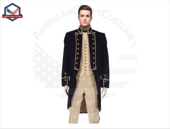 Royal Navy Uniform Military Navy Coat | Military Dress Uniforms | Napoleonic British Uniform | British Red Coat | Captain Uniform