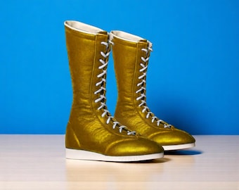 Men's Pro Wrestling Boots | Professional Wrestling Gear | Custom Leather Wrestling Shoes | Lace-Up Wrestling Boots |  Wrestling Sneakers