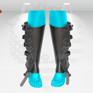Boba Fett Inspired Leather Boot Cover, Bo-Katan Kryze Boots Cover Mandalorian Boots Halloween Costume Medieval Knight Viking Leg Shoes Cover