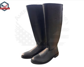 Vintage 1960s Mens Custom Made Equestrian Boots // Black  display picture 2