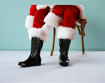 Personalized Santa Claus Fur Boots | Custom Christmas Boots
