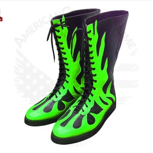 Men's Pro Wrestling Boots | Custom Leather Wrestling Shoes | Lace-Up Wrestling Boots | Professional Wrestling Gear | Wrestling Sneakers