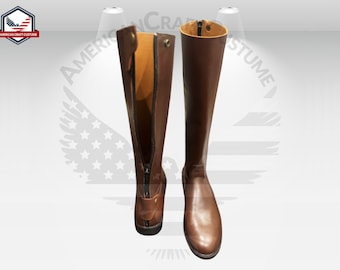 Men's Brown Horse Riding Boots | Horseback Riding Boots | Leather Sole Equestrian Boots | Tall Riding Boots for Men | Handmade Long Shoes