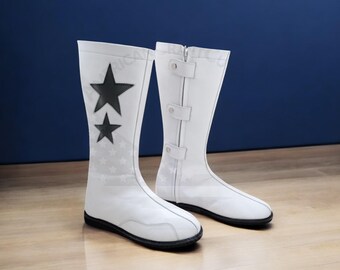 Custom Pro Wrestling Stiefel | Männer Ringer Schuhe | Pro Wrestling Lange Stiefel | Hohe Stiefel Mit Gummisohle | Schnürstiefel Geschenk für Mann