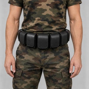 Tactical Cosplay Waist Belt Pouches | Superhero Combat Gear | Handmade Leather Ammo Belt | Custom Fit Men