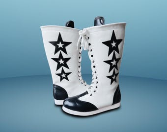 Handmade Wrestling Long Boots, Men Pro Wrestling Shoes, Leather Wrestling Shoes, Professional Wrestling Boots, Custom Wrestling Lace Up Boot