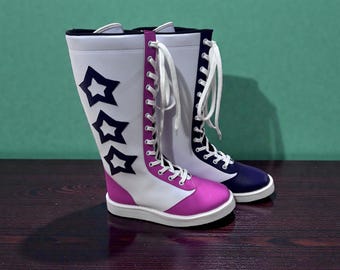Handmade Wrestling Long Boots, Men Pro Wrestling Shoes, Leather Wrestling Shoes, Professional Wrestling Boots, Custom Wrestling Lace Up Boot